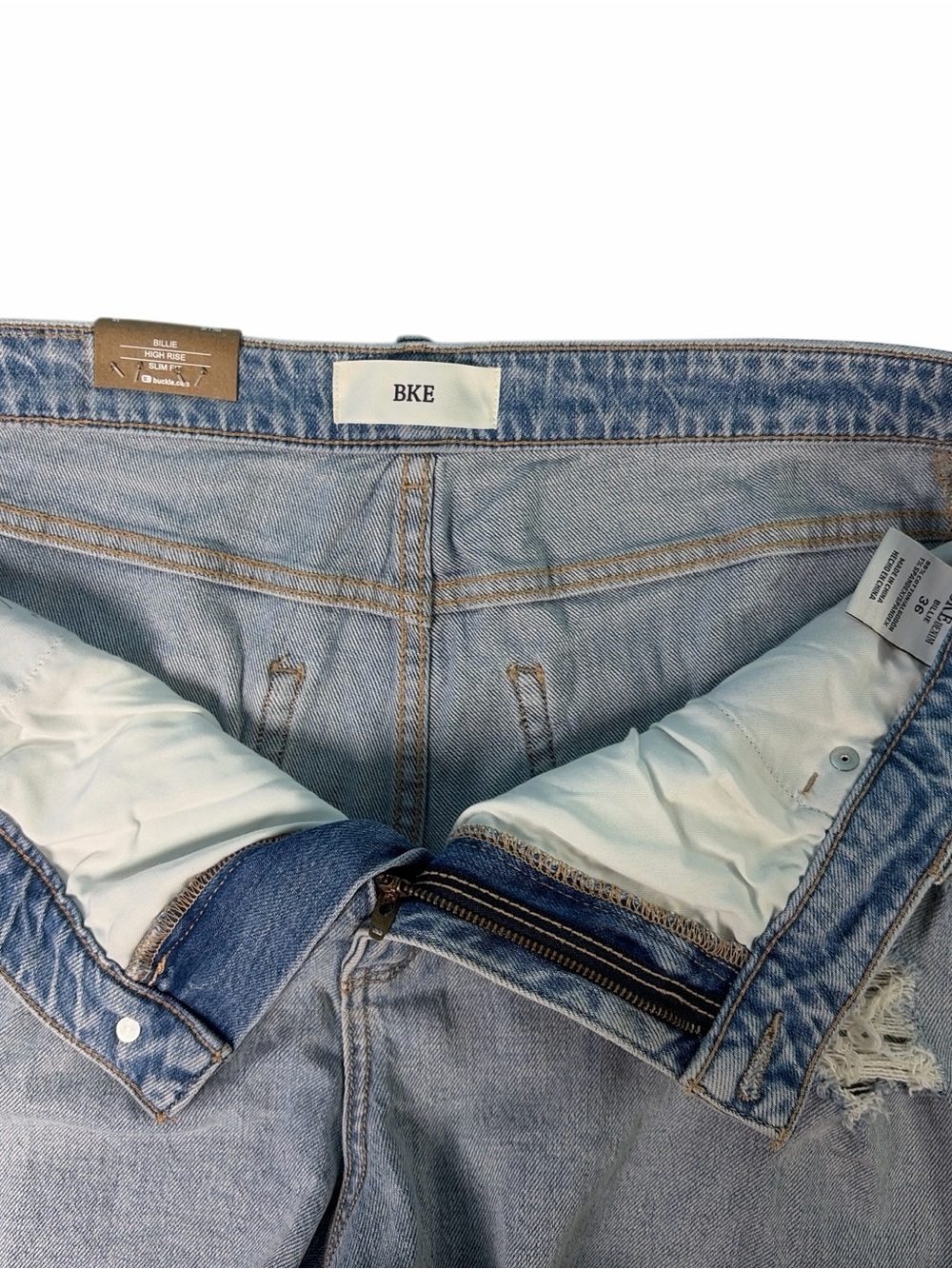 BKE Shorts Womens 36/16 Blue Denim Distressed Cutoff Billie Slim Fit Casual - Picture 4 of 10